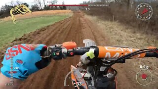 Riding a Dirtbike with GoPro Hero 10 GPS Data Metrics (turn track)