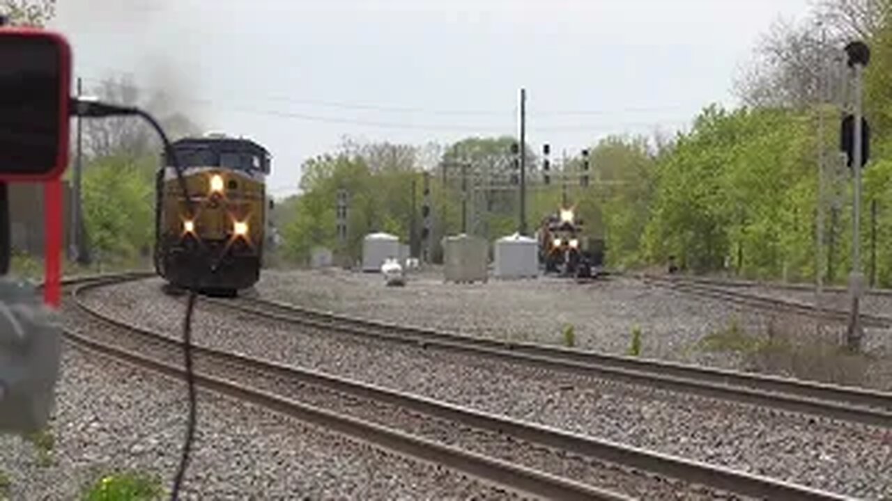 CSX and NS Train Meet with Reading Heritage unit from Berea, Ohio May 6, 2023