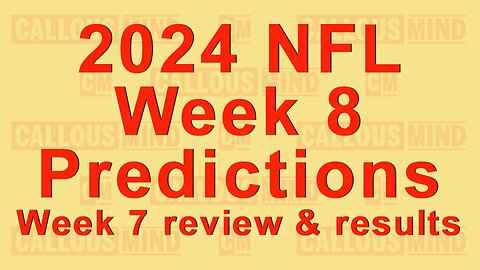 2024 National Football League week 8 predictions | week 7 review and prediction results