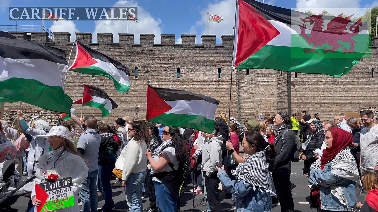 Silent March for fathers of Gaza, Cardiff Castle