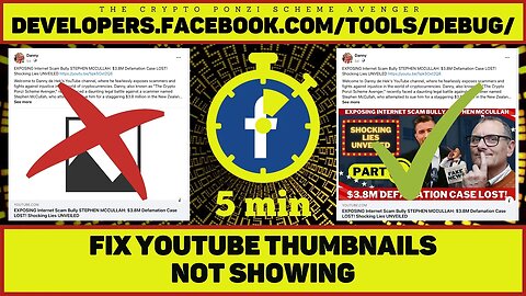 5-Min Solution: How to Fix YouTube Thumbnails Not Showing on Facebook: Sharing Debugger #linkpreview