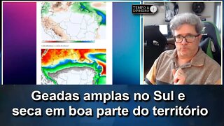 Meteorologia indica geadas amplas no Sul e seca em boa parte do território