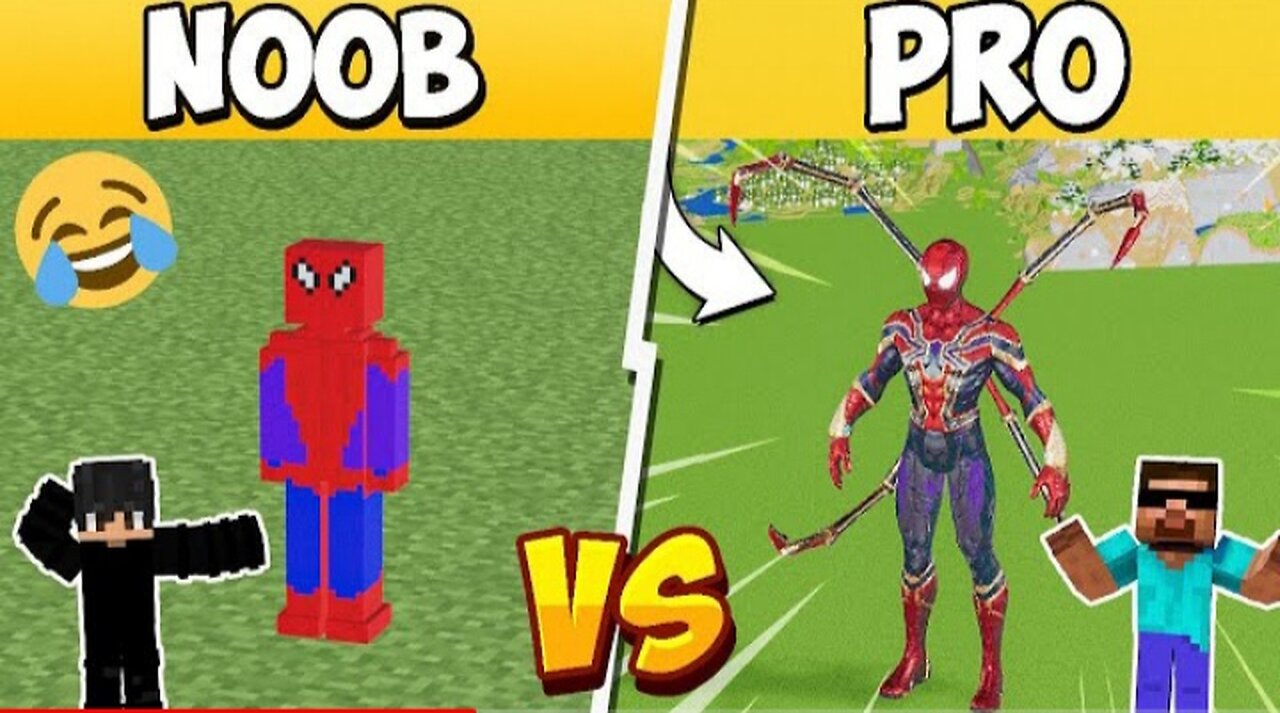 Noob VS Pro | Spider Man Battle Challenge | Minecraft World