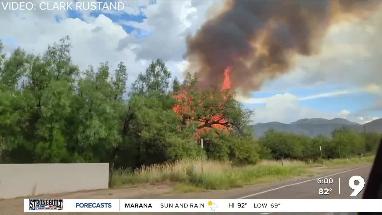 Lightning strike causes fire at Agua Caliente Park