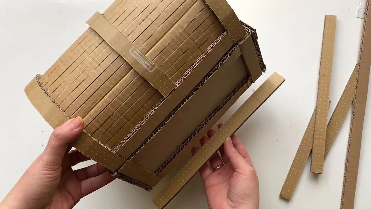 DIY 😘🌿Crafting a Cardboard Box into a Treasure Chest