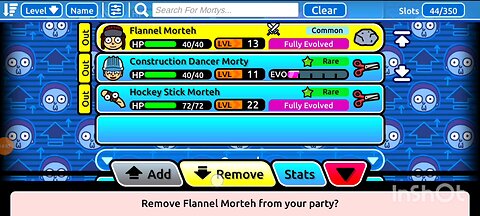 I can't add |Pocket mortys