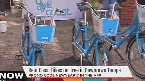 Rental Coast Bikes for free in Downtown Tampa