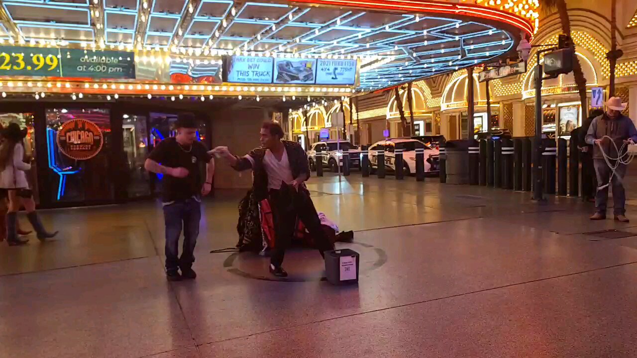 Has Michael Jackson resurfaced on Fremont Street Las Vegas? Check this out! #lasvegas #follow