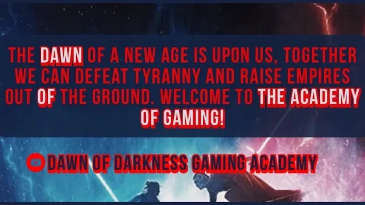 Dawn Of Darkness Gaming Academy Advertisement