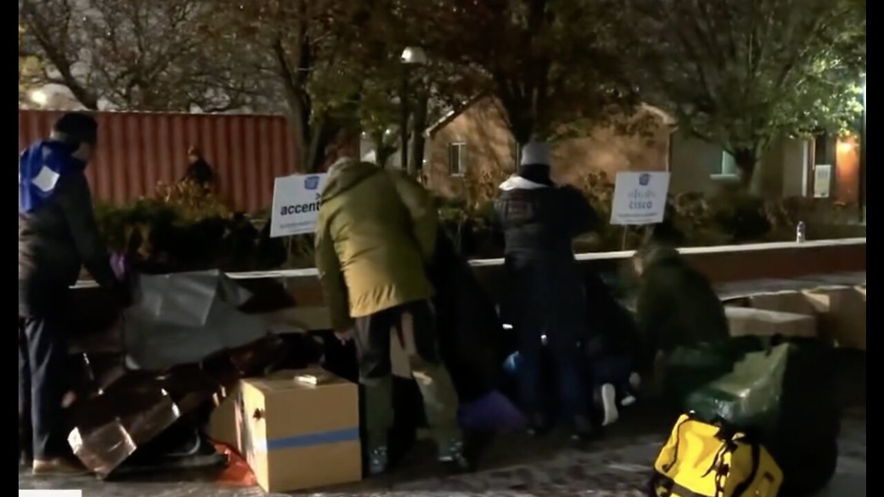 Dozens of local execs sleep outside to raise awareness for youth homelessness