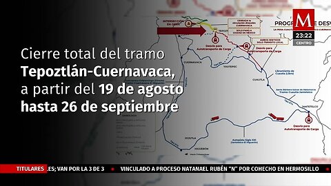 Cierre de tramo en carretera Tepoztlán-Cuernavaca por mantenimiento
