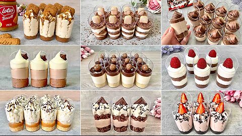 9 Quick and Easy NO BAKE Dessert Shots Recipes. Easy and Yummy mini dessert cups.