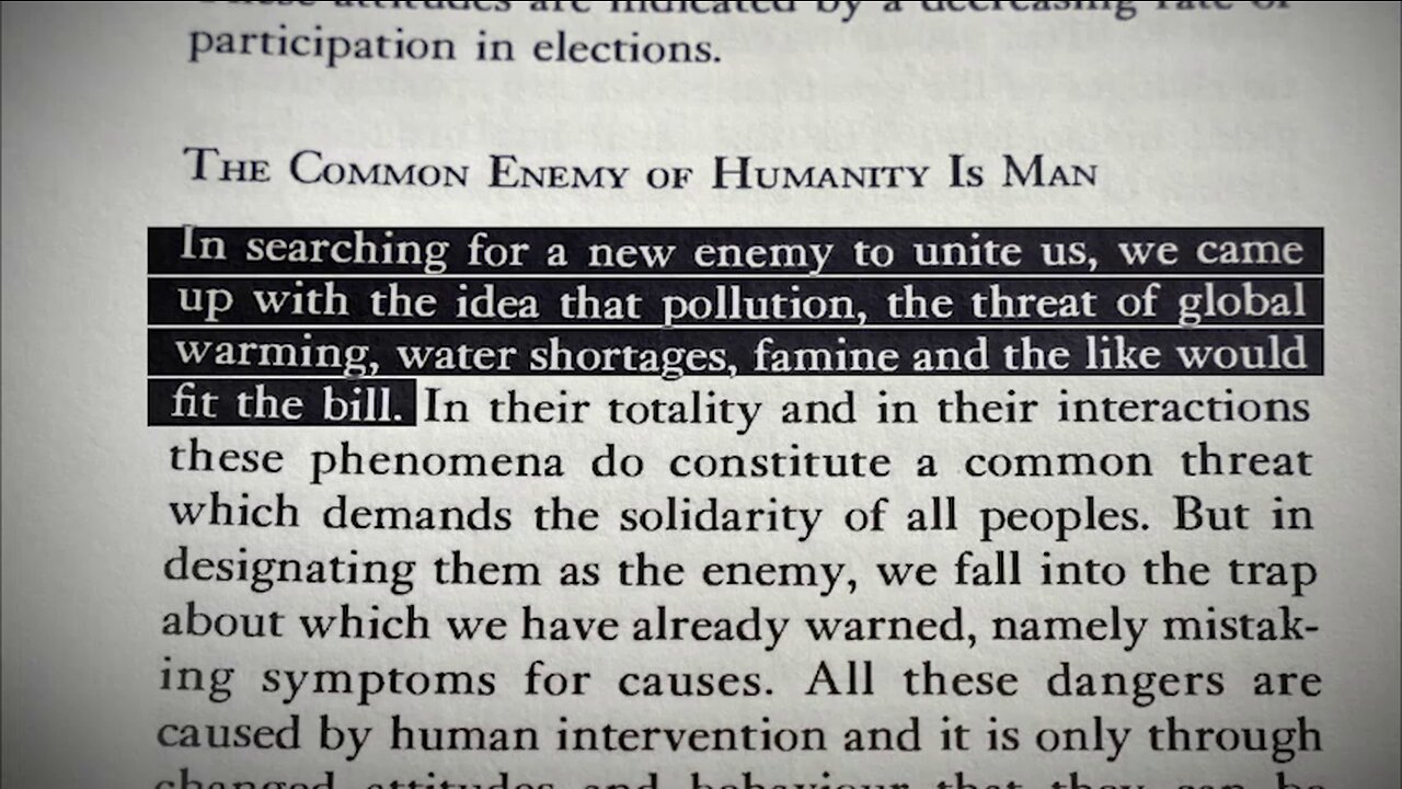 Club Of Rome Declared "Global Warming" New Pretext To Wage War On Humanity