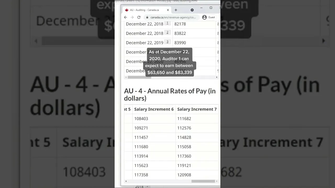 How much money does a CRA auditor earn (earnings, earning, cra auditor, auditor, accountant #shorts