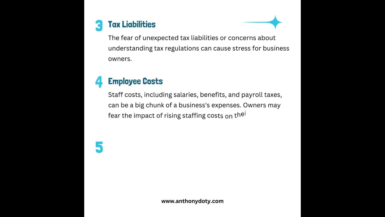 Here are some of the most common financial fears experienced by business owners.