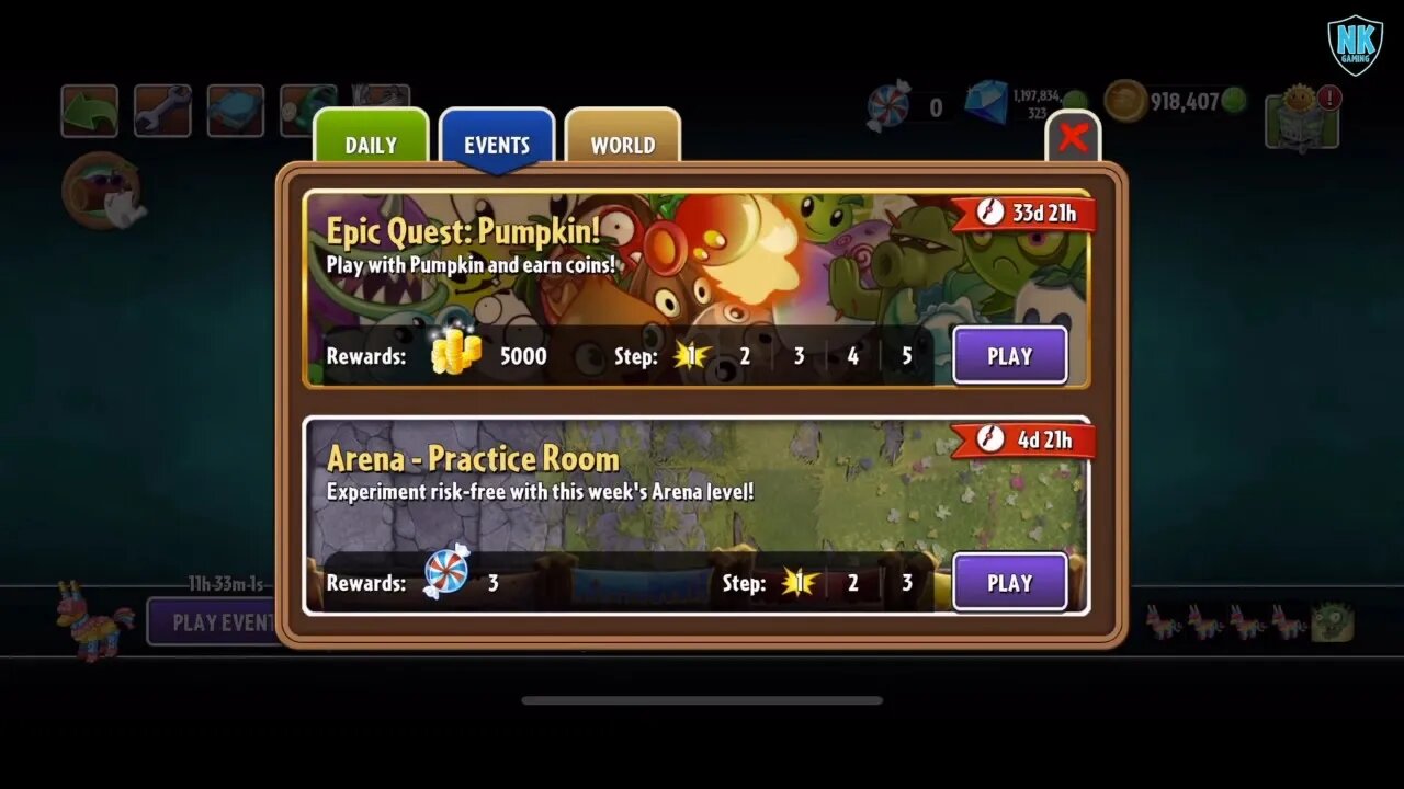 PvZ 2 - Epic Quest: Pumpkin - Level 1 Plants
