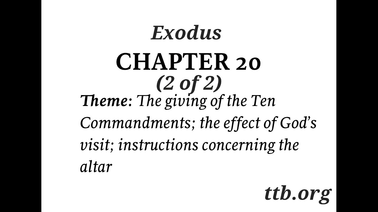 Exodus Chapter 20 (Bible Study) (2 of 2)