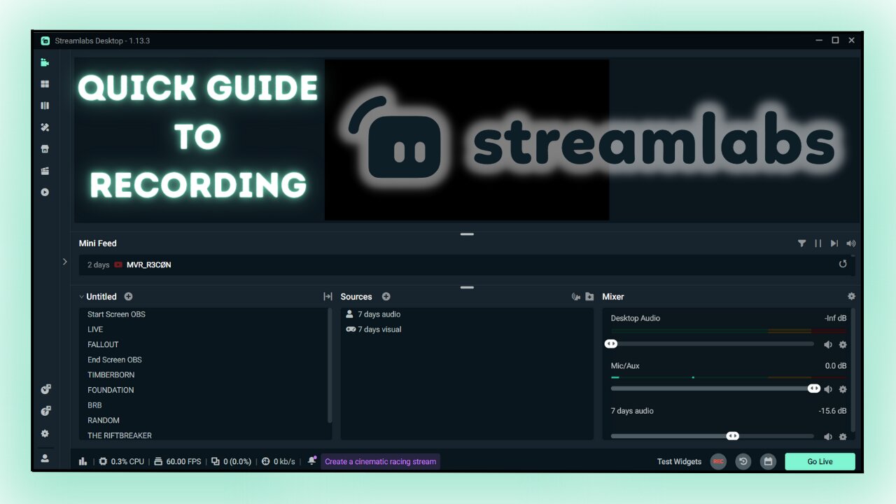 Recording | Streamlabs Tutorial (for @jimborden3827 )