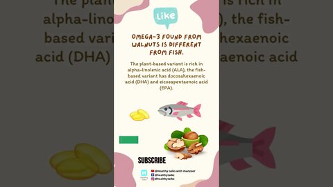 Omega 3 found from walnuts is different from fish || Omega 3 #shorts