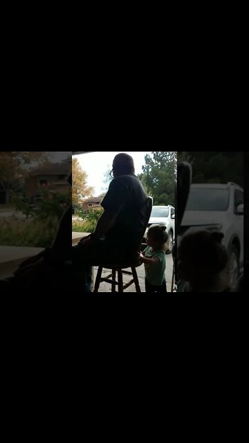 Bella Spinning Grandpa round and round in a Chair!