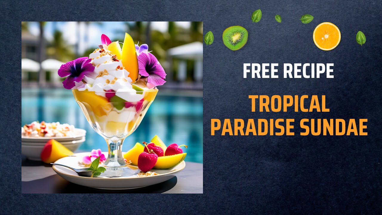 Free Tropical Paradise Sundae Recipe 🌴🍍🍨✨Free Ebooks +Healing Frequency🎵