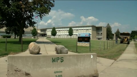 Concrete barriers installed at North Division High School