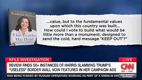 CNN calls Kamala Harris a fraud over her flip flopping on the border wall.