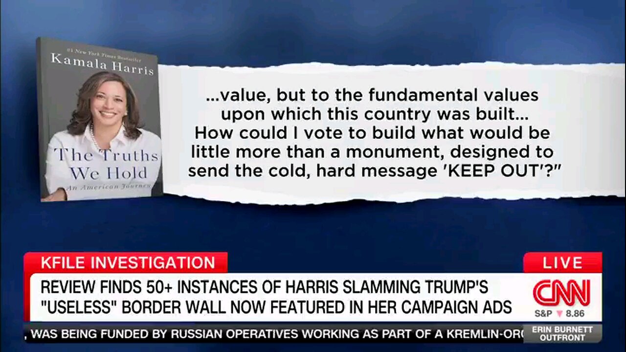 CNN calls Kamala Harris a fraud over her flip flopping on the border wall.