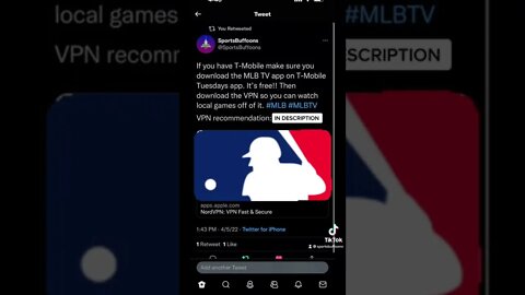 Free MLB TV on T-Mobile Tuesdays! VPN recommendation: https://go.onelink.me/app/c7c915fc