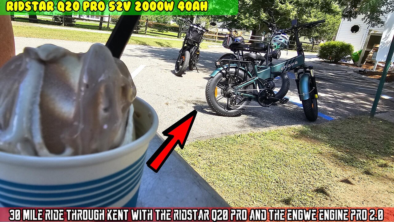 Ridstar Q20 pro and Engwe Engine Pro 2.0 30 mile ride through Kent CT, Ice cream at 45 on main