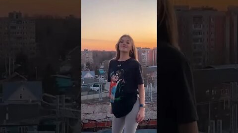 what a view with a very beautiful girl check the video