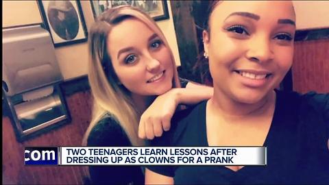 Two teenagers learn lessons after dressing up as clowns for a prank