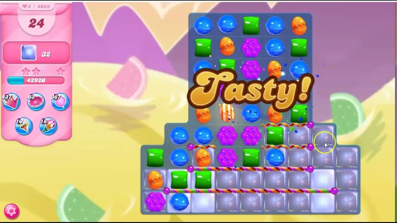 Candy Crush Level 4086 Talkthrough, 30 Moves 0 Boosters