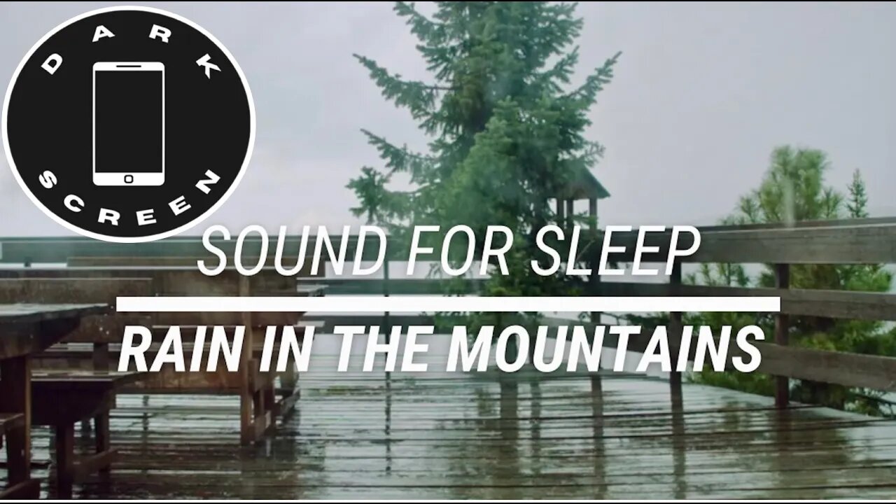 Sound for sleep | Rain in the Mountains on Dark Screen | 3 hours