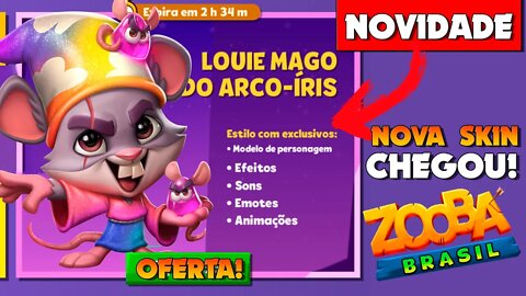 NOVA SKIN LENDÁRIA LOUIE ARCO-IRÍS CHEGOU NO ZOOBA: Jogo de Batalha Animal