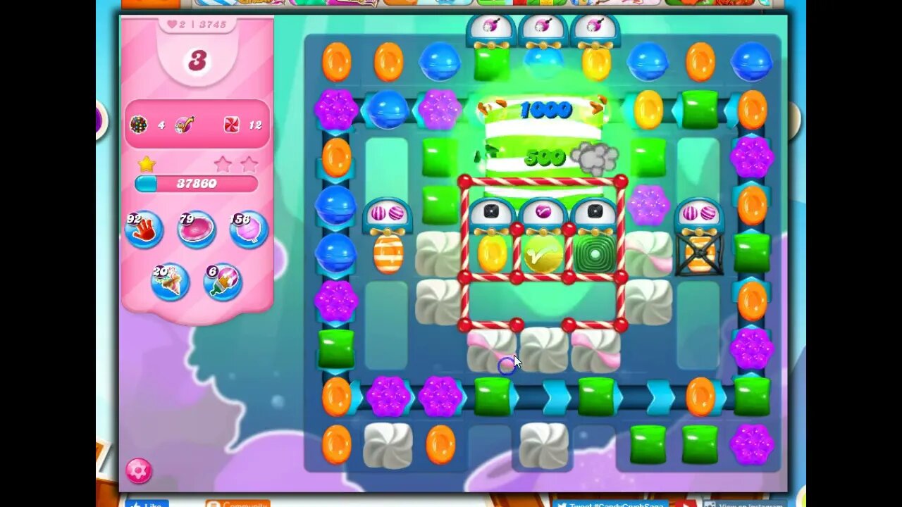 Candy Crush Level 3745 Talkthrough, 24 Moves 0 Boosters