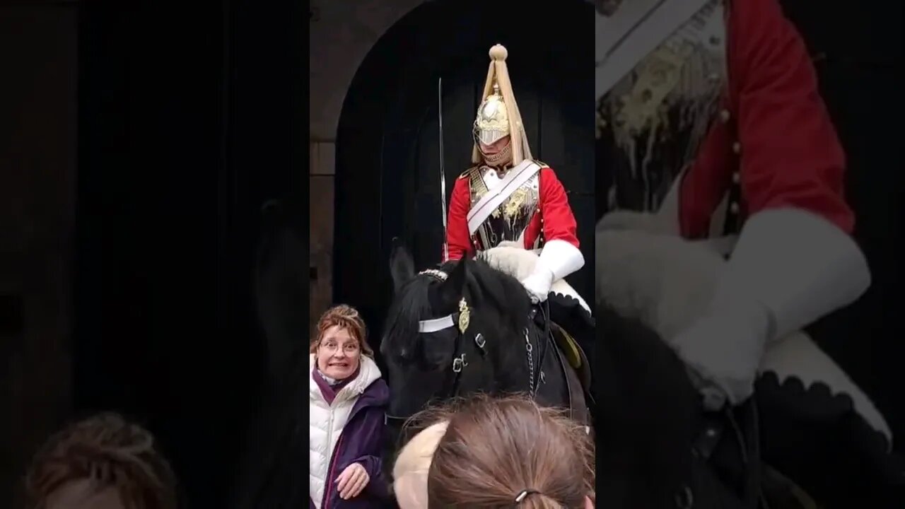 Get off the Reins her face #horseguardsparade