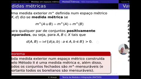 Medida e Integração: Medidas geométricas em espaços métricos (Método II).