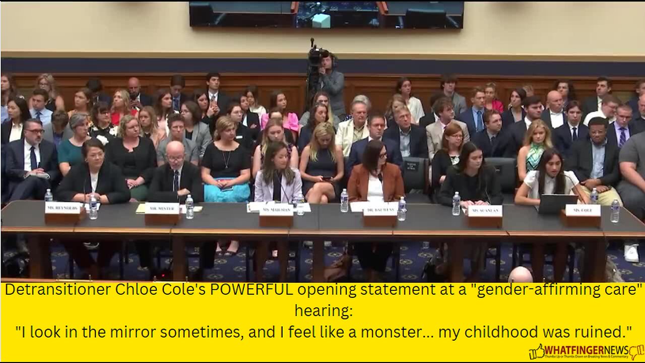 Detransitioner Chloe Cole's POWERFUL opening statement at a "gender-affirming care" hearing: