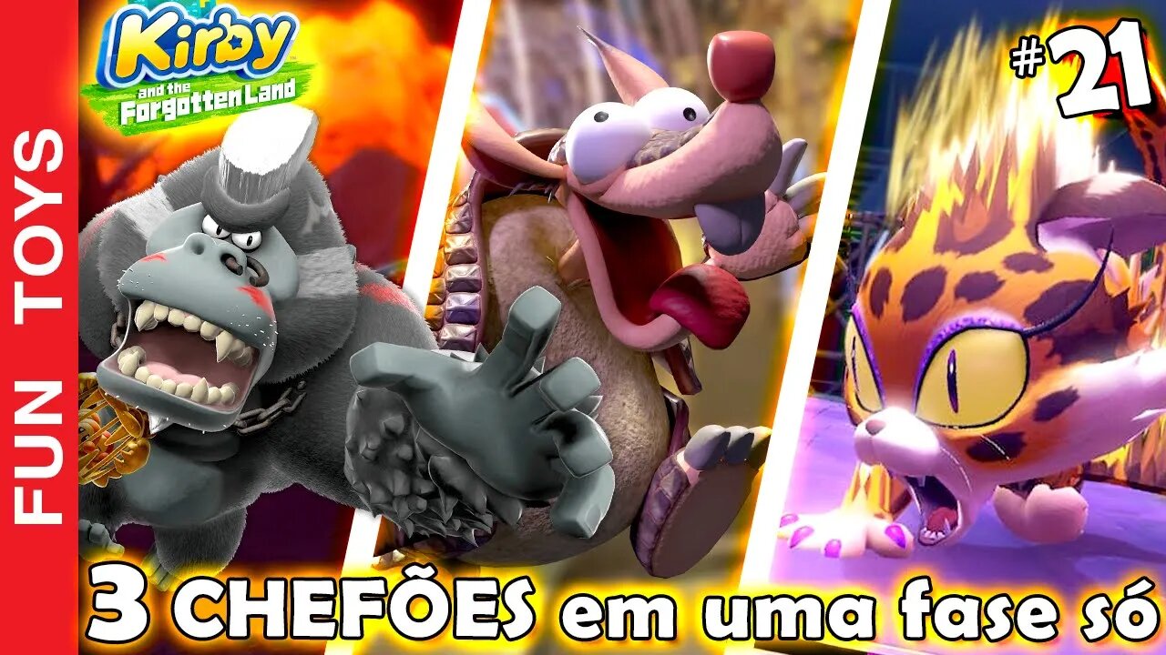 Kirby and the Forgotten Land #21 - Fase IRADA que viro vários objetos do jogo e ainda tem 3 CHEFÕES!