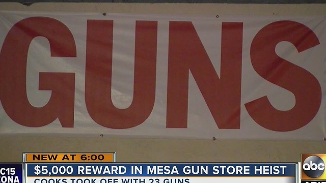$5,000 reward offered in Mesa gun shop robbery