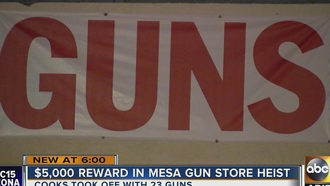 $5,000 reward offered in Mesa gun shop robbery