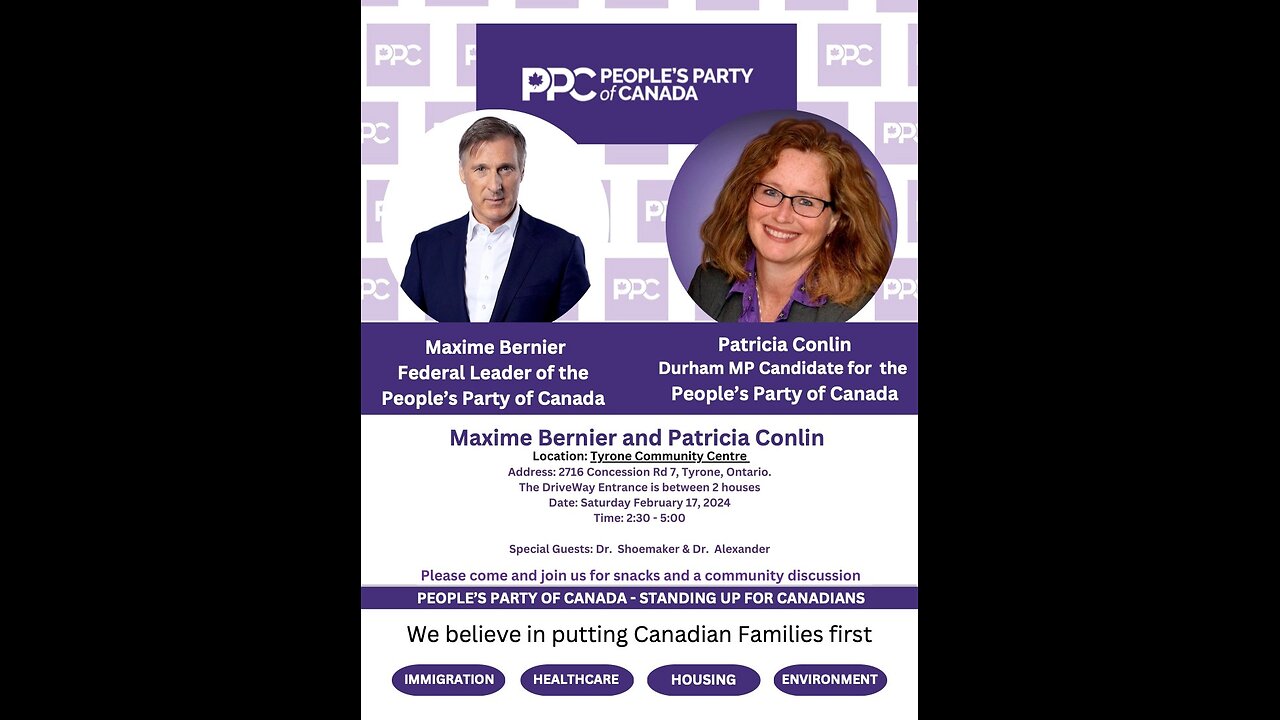 Maxime Bernier, Patricia Conlin, Dr. Paul Alexander, Dr. Chris Shoemaker 2024 Durham by-election