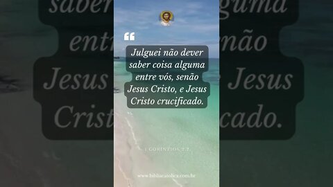 1 Coríntios 2,2 - Julguei não dever saber coisa alguma entre vós, senão Jesus Cristo, e Jesus Cristo