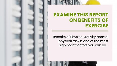 Examine This Report on Benefits of exercise