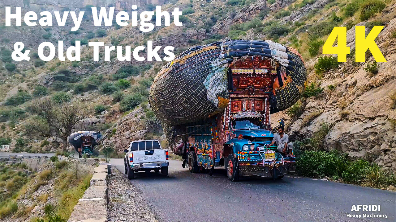 Bedford Trucks overloaded and dangerous Roads of Pakistan