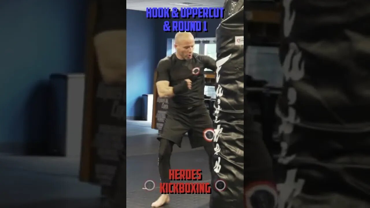 Heroes Training Center | Kickboxing "How To Double Up" Hook & Uppercut & Round 1 - Back | #Shorts