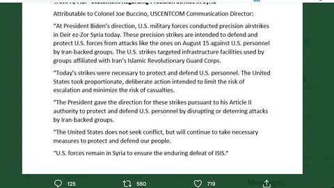 轟炸一個離家數万英里的主權國家敘利亞的基礎設施， 來打擊伊朗支持的組織，這還叫“防禦”嗎？