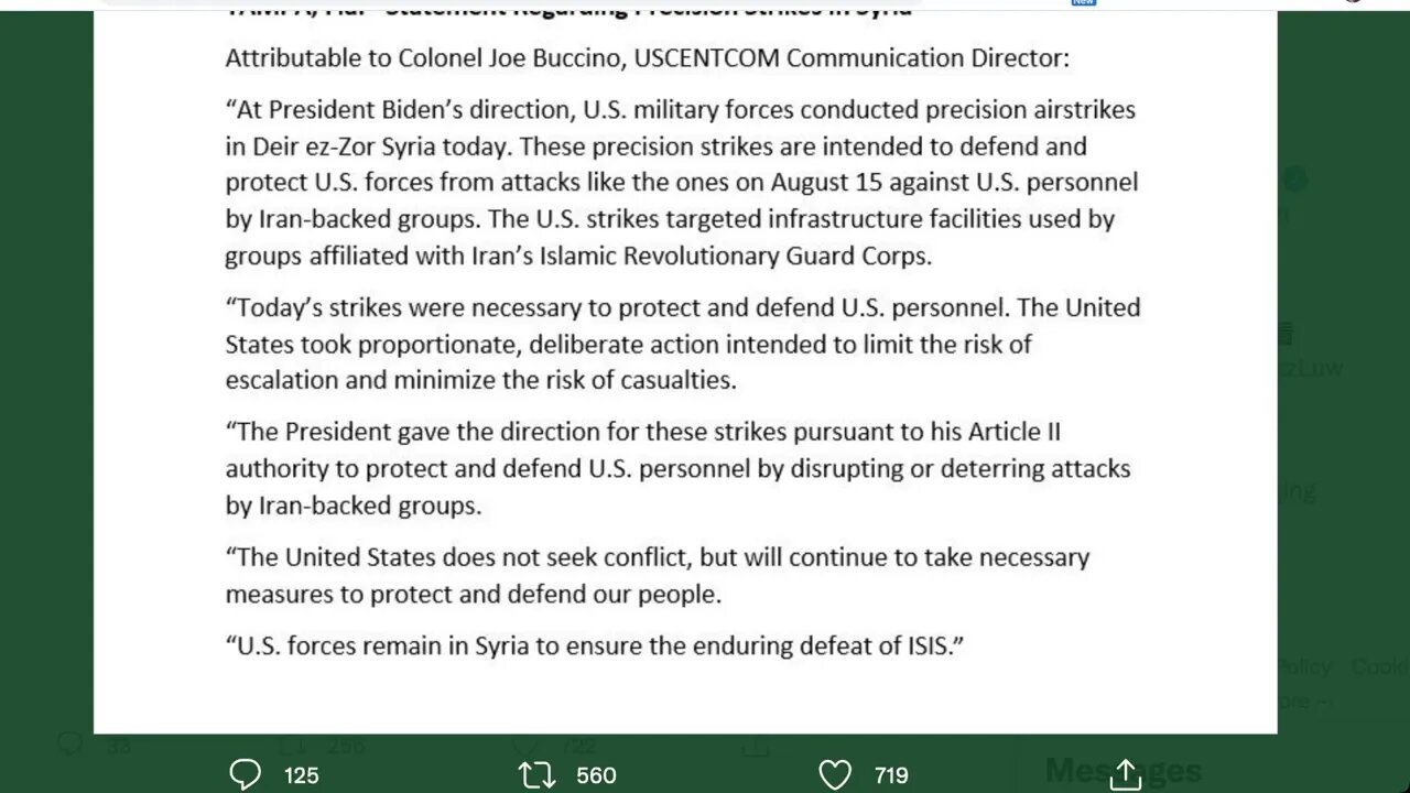 轟炸一個離家數万英里的主權國家敘利亞的基礎設施， 來打擊伊朗支持的組織，這還叫“防禦”嗎？