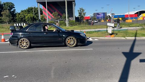 Subaru WRX leaving Car Meet